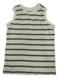 Smetanovo-khaki pruhované tílko C&A