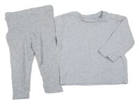 2set - Světlešedé melírované žebrované triko + legíny