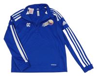 Modrá sportovní funkční mikina s potiskem Adidas