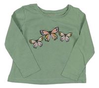Zelené tričko s motýlikmi Primark