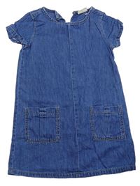Modré ľahké rifľové šaty s vreckami Next