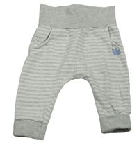 Bielo-sivé pruhované tepláky s dinem Mothercare