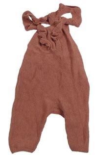 Starorůžové pletené laclové tepláky Zara