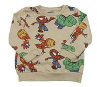 Hnedá mikina so superhrdinami  Marvel