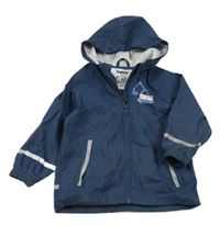 Tmavomodrá nepromokavá bunda s bágrom a kapucňou Lupilu