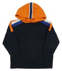 Tmavomodrá mikina s oranžovou kapucí Next