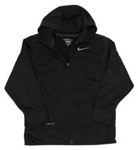 Čierna prepínaci funkčná thermo mikina s logom a kapucňou Nike