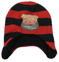 Červeno-černá pruhovaná čepice s Cars 