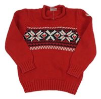 Červený vzorovaný sveter Liegelind