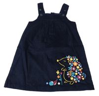 Tmavomodré menšestrové na traké šaty s ježkom Jojo Maman Bébé