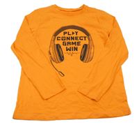 Oranžové pyžamové triko se sluchátky George