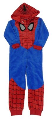 Modro-červená chlupatá kombinéza s kapucí - Spiderman Marvel