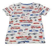 Biele tričko s hasiči kids