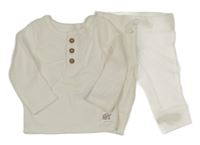 2 set - biele rebrované triko + ľahké tepláky Carter's