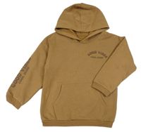 Hnedá mikina s nápisom a kapucňou Matalan