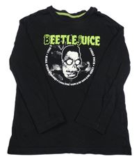 Černé triko s lebkou Beetlejuice