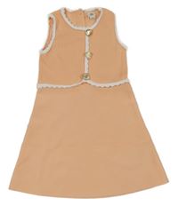 Marhuľové úpletové šaty s mušlemi River Island