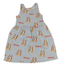 Bielo-modré pruhované šaty s Bluey H&M