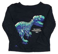 Tmavomodré triko s dinem H&M