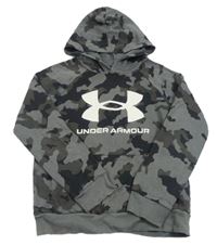 Sivo-čierno-hnedá army mikina s logom a kapucňou Under Armour