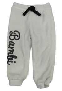 Bílé plyšové tepláky s nápisem Disney