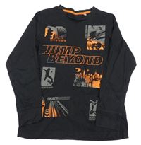 Čierne tričko so skejťáky a nápisom C&A