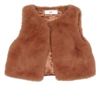 Staroružová kožušinová podšitá vesta C&A