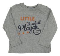 Šedé triko s nápisy Lupilu