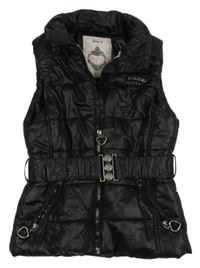 Černá šusťáková zateplená vesta s páskem Vingino 