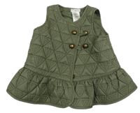 Khaki šušťáková prešívaná vesta