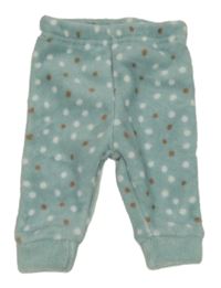 Světlemodro-bielo-sivé bodkovaná é plyšové tepláky