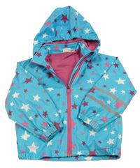 Světlemodro-fialovo-biela vodeodolná jarná bunda s hviezdami a kapucí zn.Kids