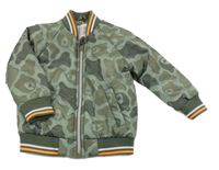 Khaki army šusťákový lehce zateplený bomber s medvídky F&F