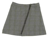 Bielo-čierno-žltá kockovaná sukňa