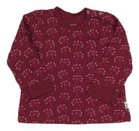 Vínové květované triko 