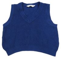 Tmavomodrá svetrová crop vesta H&M