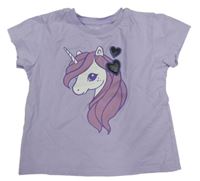 Lila tričko s jednorožcem H&M