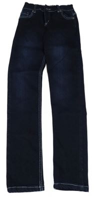 Tmavomodré teplákové skinny rifle