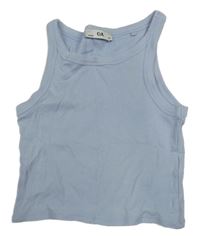 Svetlomodrý rebrovaný crop top C&A
