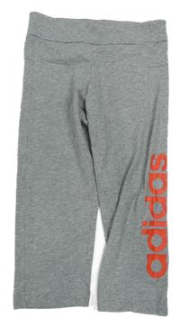 Šedé crop legíny s logem Adidas