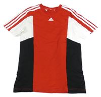 Červeno-bílo-černé tričko s logem Adidas