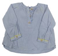 Světlemodro-biela kockovaná blúzka Zara