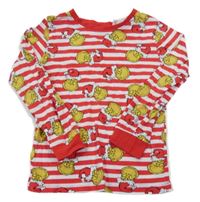 Bílo-červené pruhované pyžamové triko - Grinch H&M