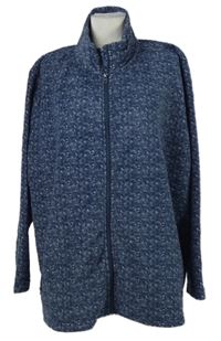 Dámská tmavomodrá vzorovaná fleecová propínací mikina 