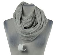 Nové - Dámská šedá vzorovaná límcová šála F&F