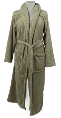 Dámský béžový plyšový župan s páskem 