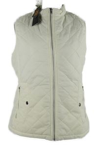 Nové - Dámská smetanová prošívaná šusťáková zateplená vesta 