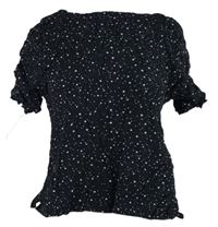 Dámska čierna hviezdičkovaná blúzka H&M