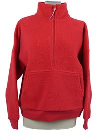 Dámska tmavoružová huňatá mikina s klokaní vreckom Dunnes