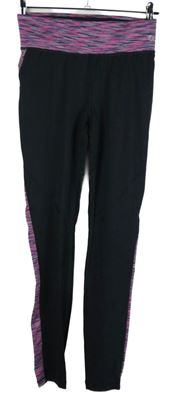 Dámske čierno-ružové melírované športové legíny New Look